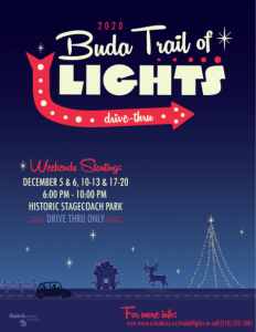 Buda’s 12th annual trail of lights begins the first weekend of December